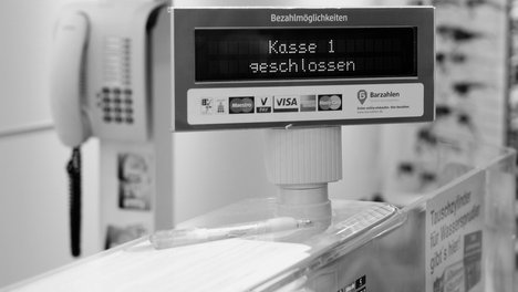 Kasse 1 geschlossen
